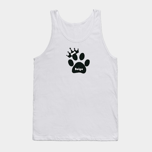 Beige name made of hand drawn paw prints Tank Top by GULSENGUNEL